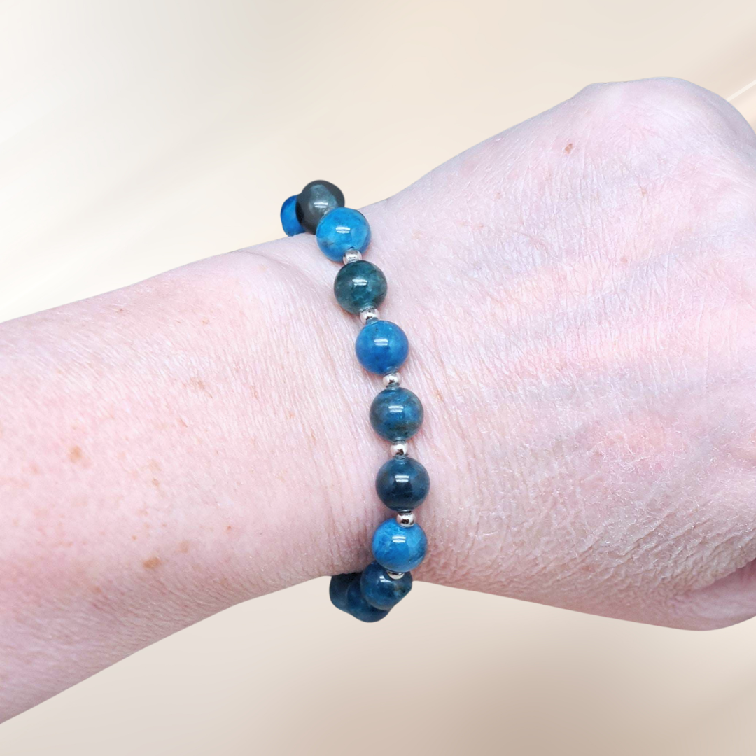 Bracelet en Apatite bleue 8mm