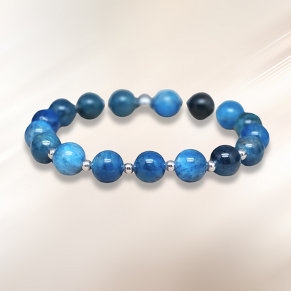 Bracelet en Apatite bleue 6, 8 ou 9,5mm au choix