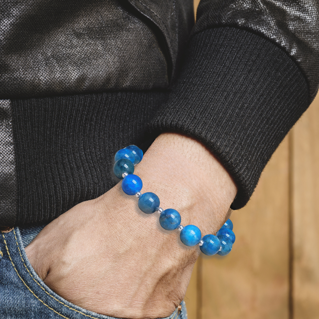 Bracelet en Apatite bleue 9,5mm