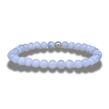 Bracelet en Agate bleue 6 ou 8mm au choix - ENAE Minéraux