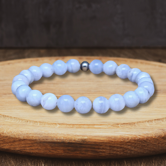 Bracelet en Agate bleue 6mm