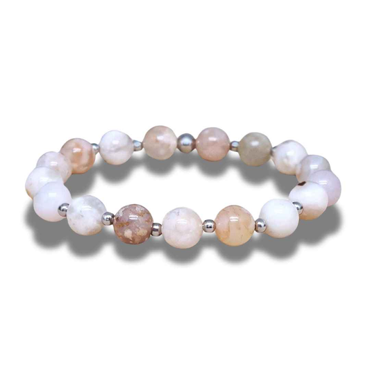 Bracelet en Agate Fleurs - ENAE Minéraux