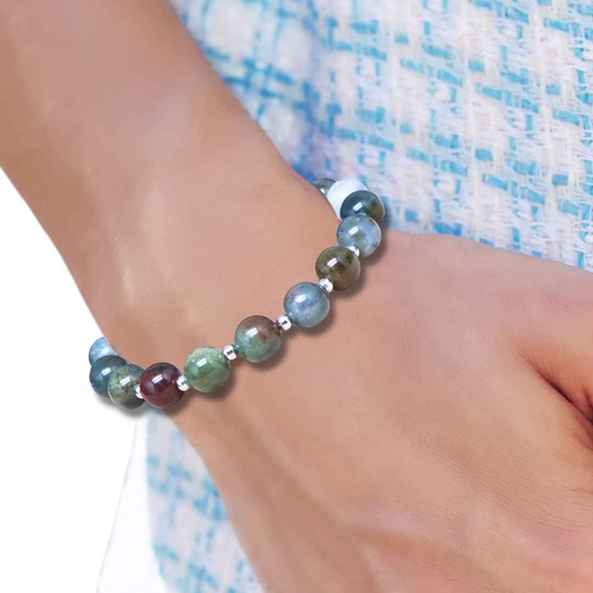Bracelet en Agate indienne 8 ou 10mm au choix - ENAE Minéraux