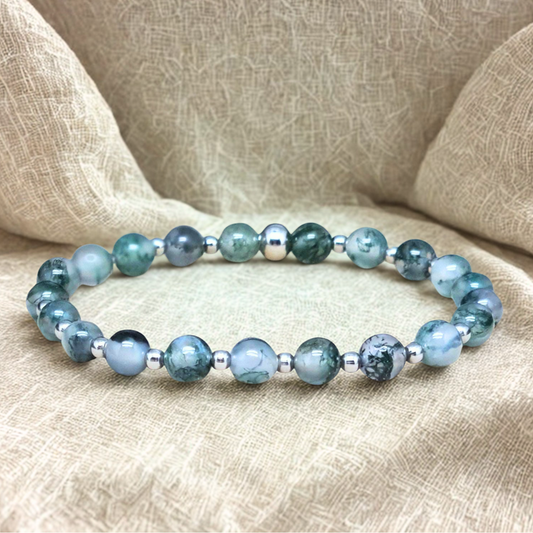 Bracelet en Agate mousse 6 mm