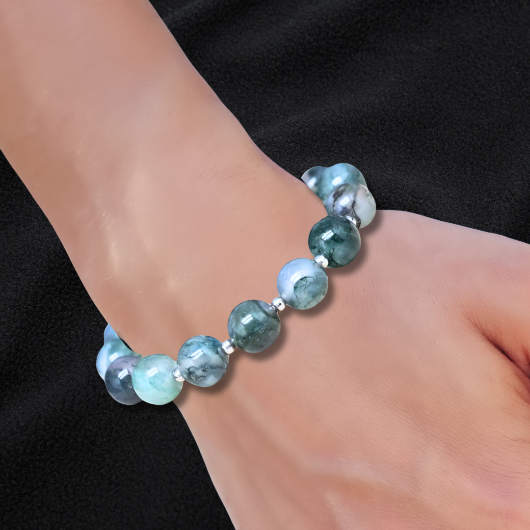 Bracelet en Agate mousse 10 mm