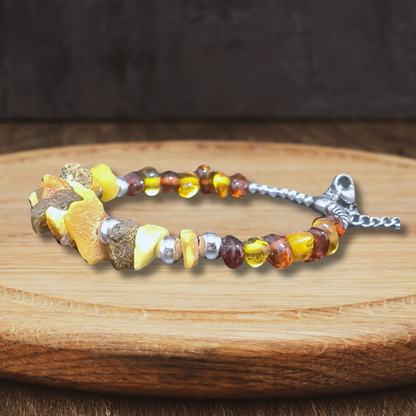 Bracelet en Ambre brute et polie