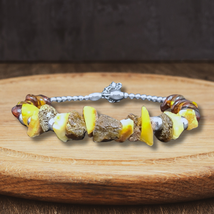 Bracelet en Ambre brute et polie