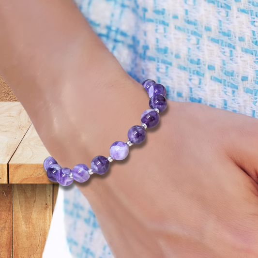 Bracelet en Améthyste chevron