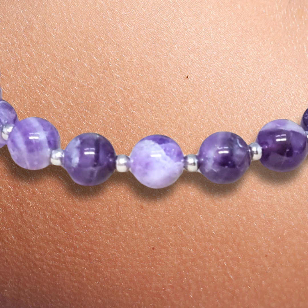 Bracelet en Améthyste chevron