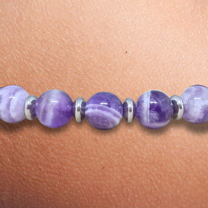 Bracelet en Améthyste chevron