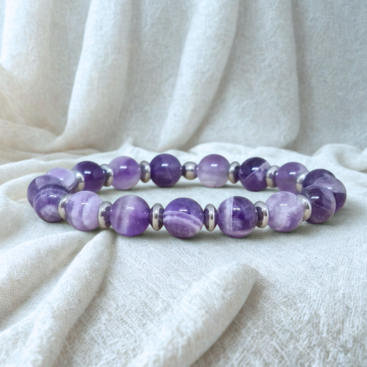 Bracelet en Améthyste chevron