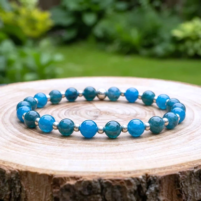 Bracelet en Apatite bleue 6mm - 15