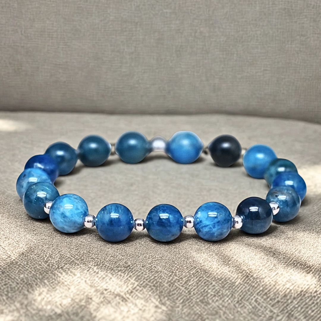 Bracelet en Apatite bleue 8mm