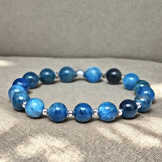 Bracelet en Apatite bleue 8mm