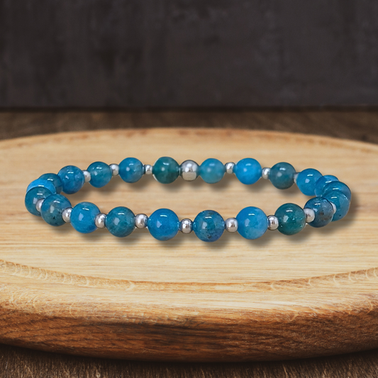 Bracelet en Apatite bleue 6mm