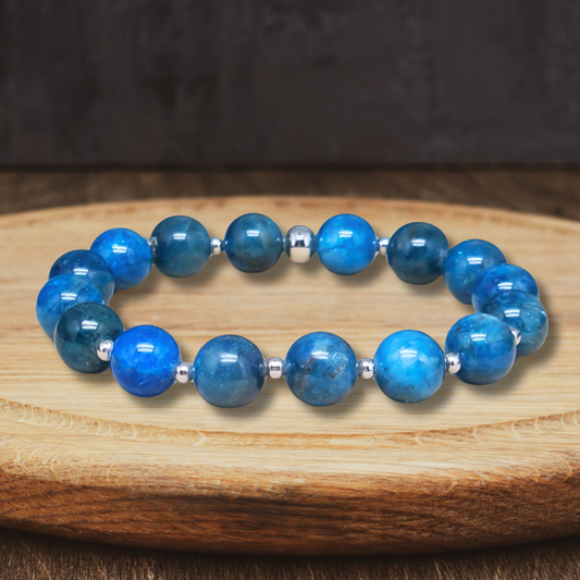 Bracelet en Apatite bleue 8mm