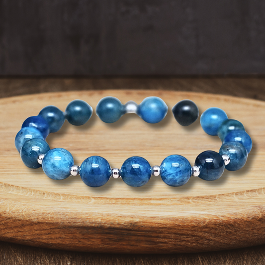 Bracelet en Apatite bleue 8mm