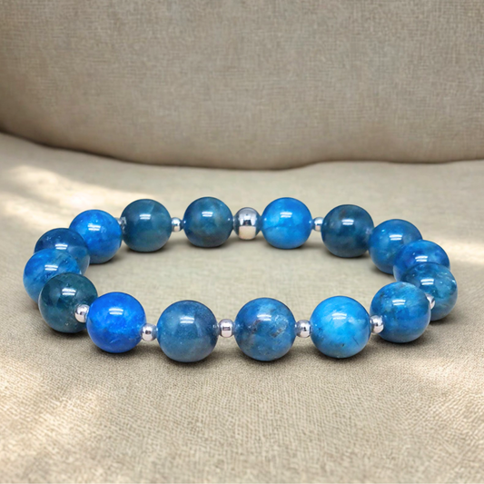 Bracelet en Apatite bleue 9,5mm