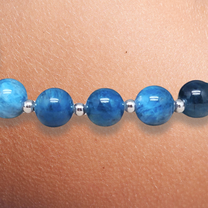 Bracelet en Apatite bleue 8mm