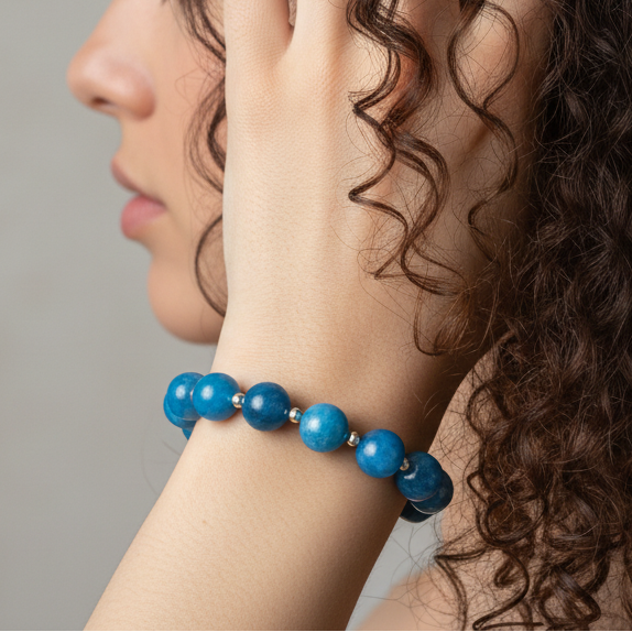 Bracelet en Apatite bleue 9,5mm