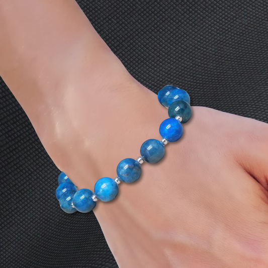 Bracelet en Apatite bleue 9,5mm