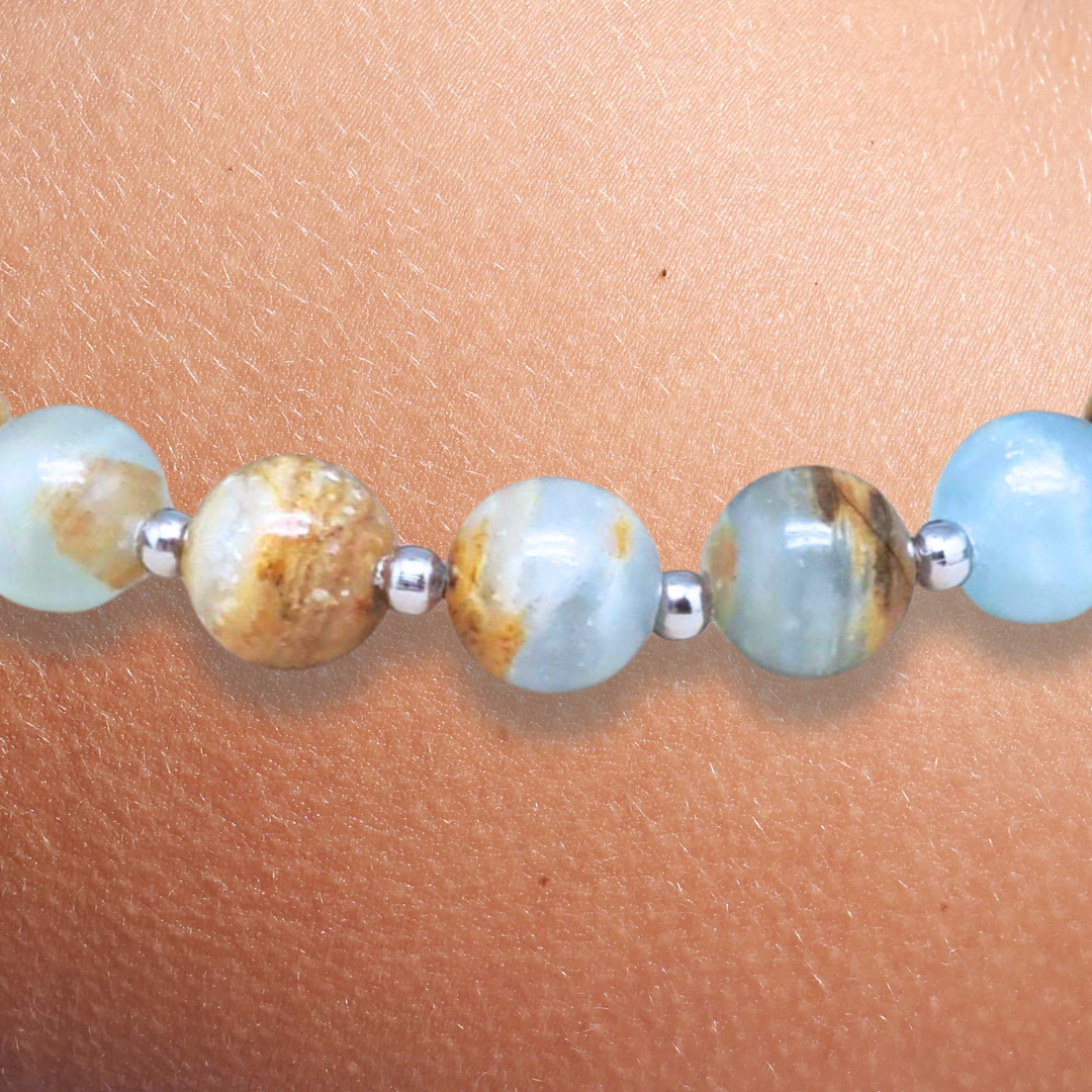 Bracelet en Calcite bleue et Aragonite