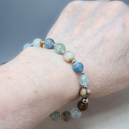 Bracelet en Calcite bleue et Aragonite