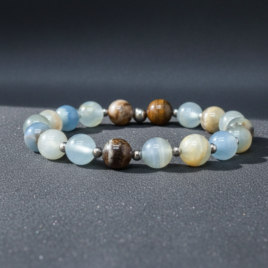 Bracelet en Calcite bleue et Aragonite