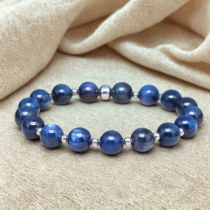 Bracelet en Cyanite bleue 8mm