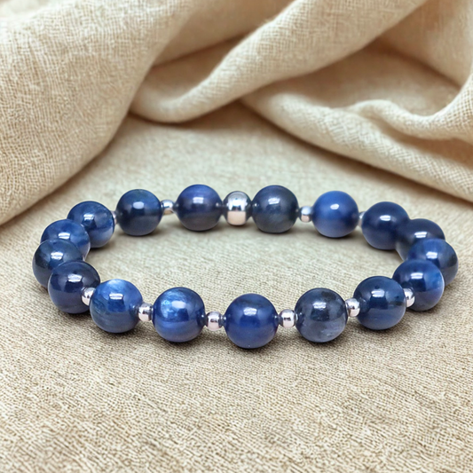 Bracelet en Cyanite bleue 8mm