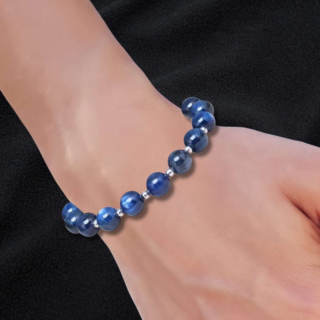 Bracelet en Cyanite bleue 8mm