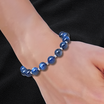 Bracelet en Cyanite bleue 8mm