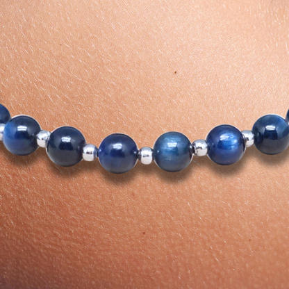 Bracelet en Cyanite bleue 6mm