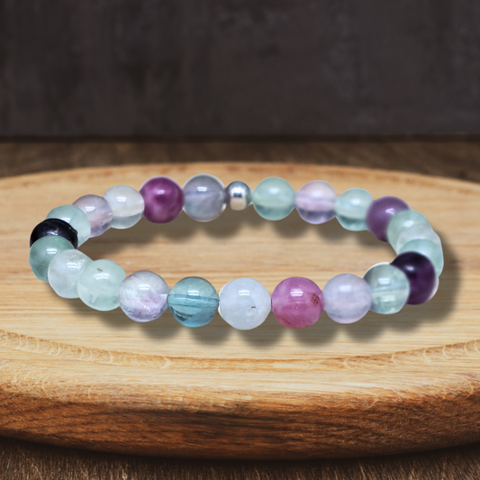 Bracelet en Fluorite Arc en Ciel 6mm