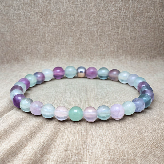 Bracelet en Fluorite Arc en Ciel 6mm