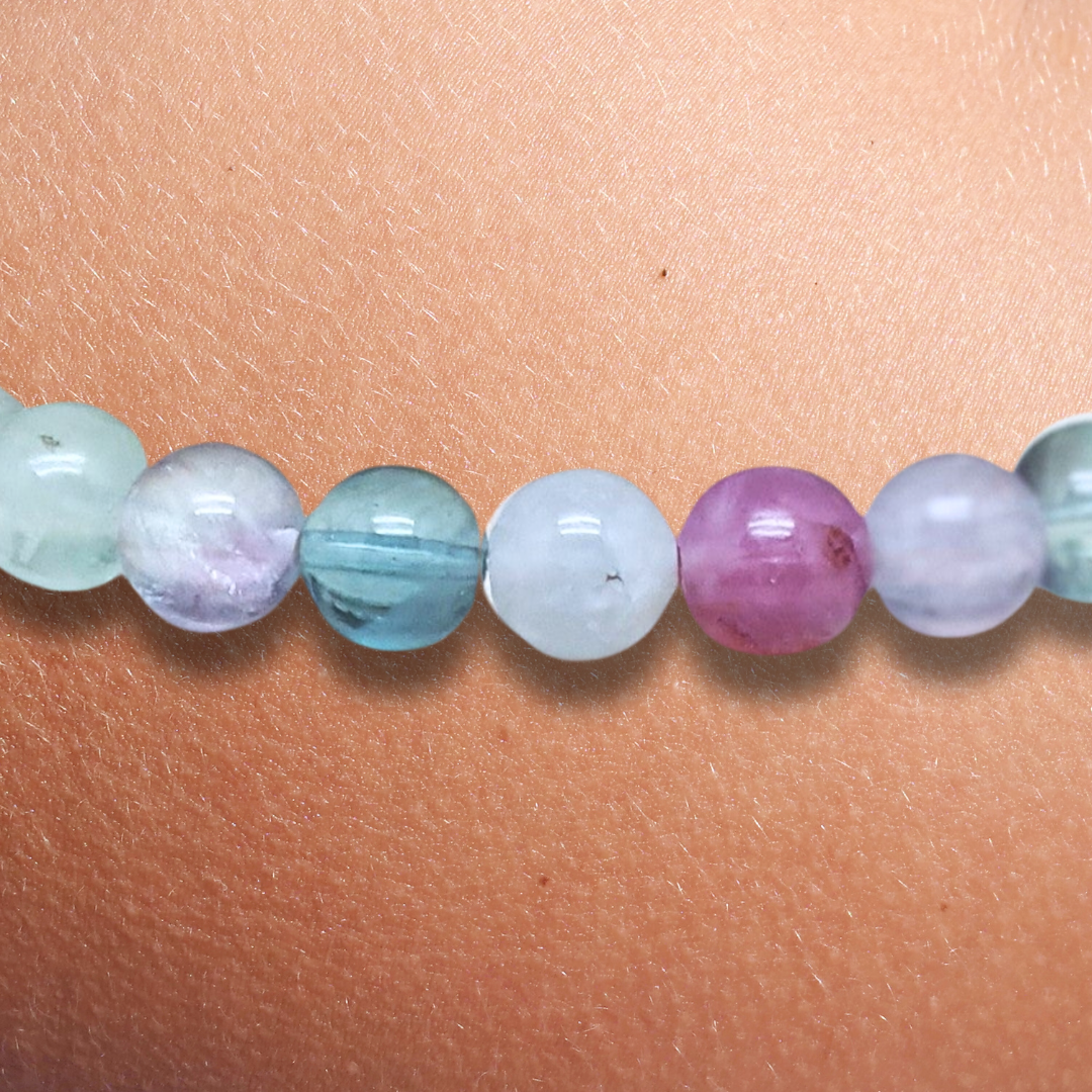 Bracelet en Fluorite Arc en Ciel 6mm