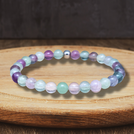 Bracelet en Fluorite Arc en Ciel 6mm