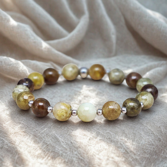 Bracelet en Grenat Grossulaire en 8mm