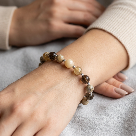 Bracelet en Grenat Grossulaire en 8mm