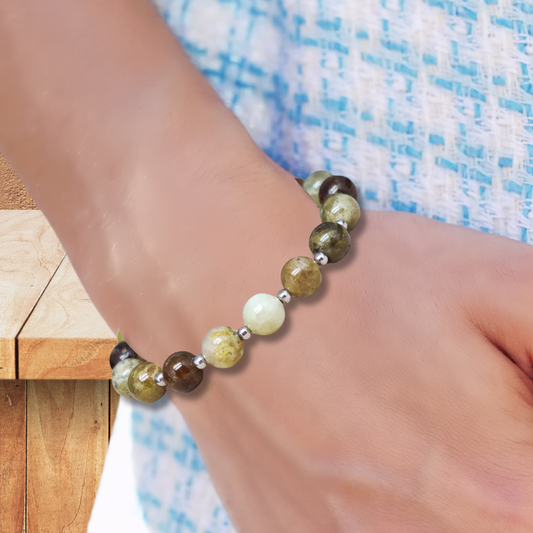 Bracelet en Grenat Tsavorite en 6mm