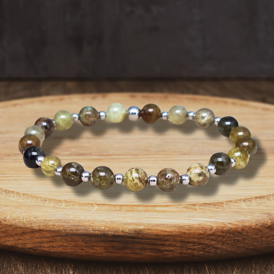 Bracelet en Grenat Tsavorite en 6mm
