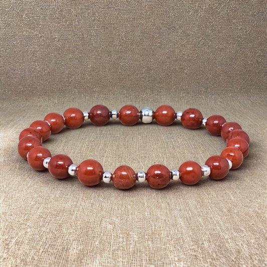 Bracelet en Jaspe Rouge 6mm