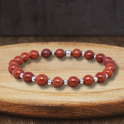 Bracelet en Jaspe Rouge 6mm