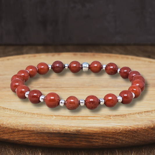 Bracelet en Jaspe Rouge 6mm