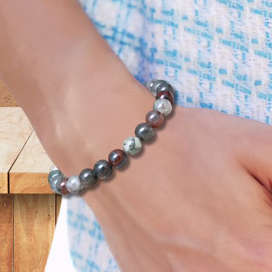 Bracelet en Jaspe Vulcain - ENAE Minéraux