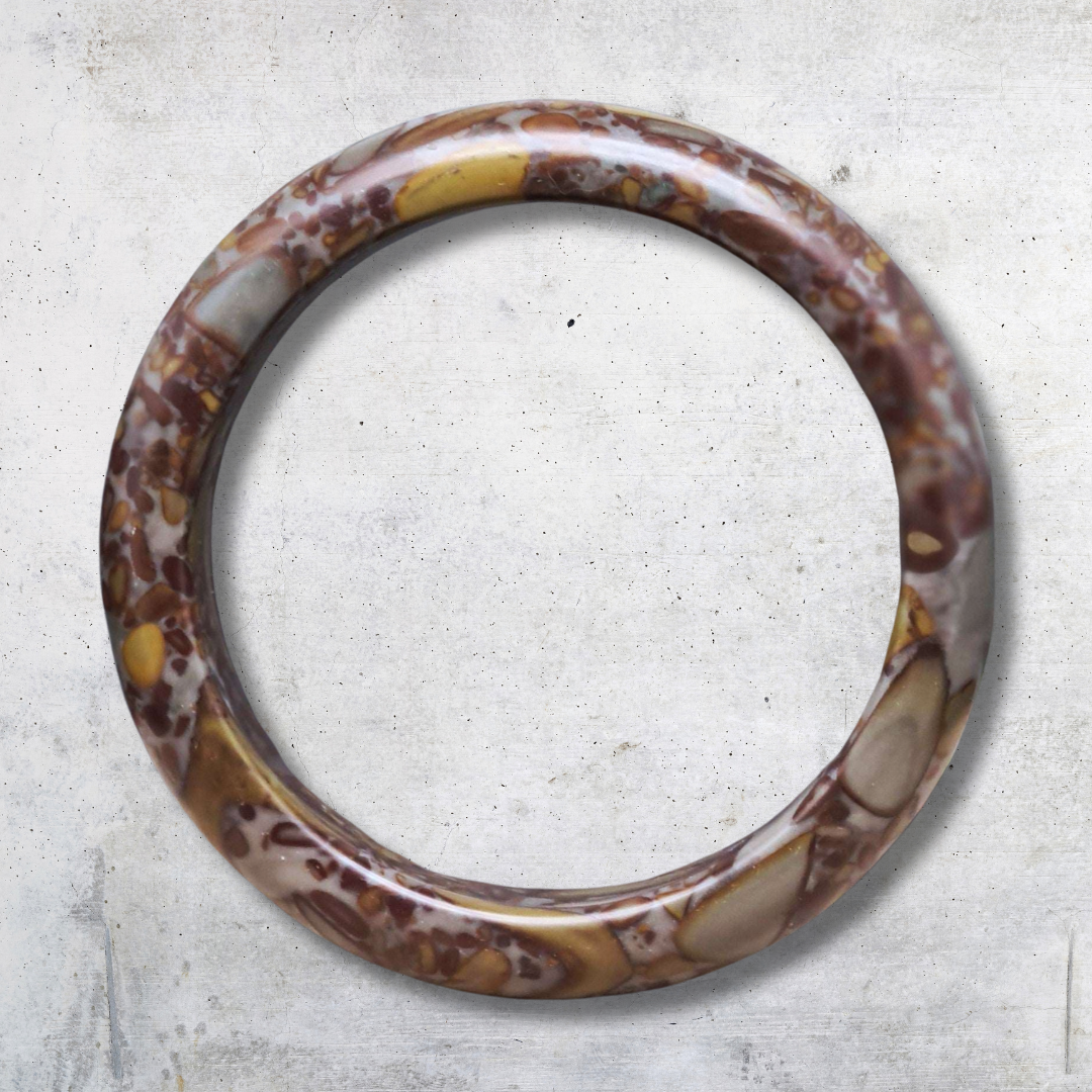 Bracelet jonc en Jaspe Bambou (BR402-2) - ENAE Minéraux