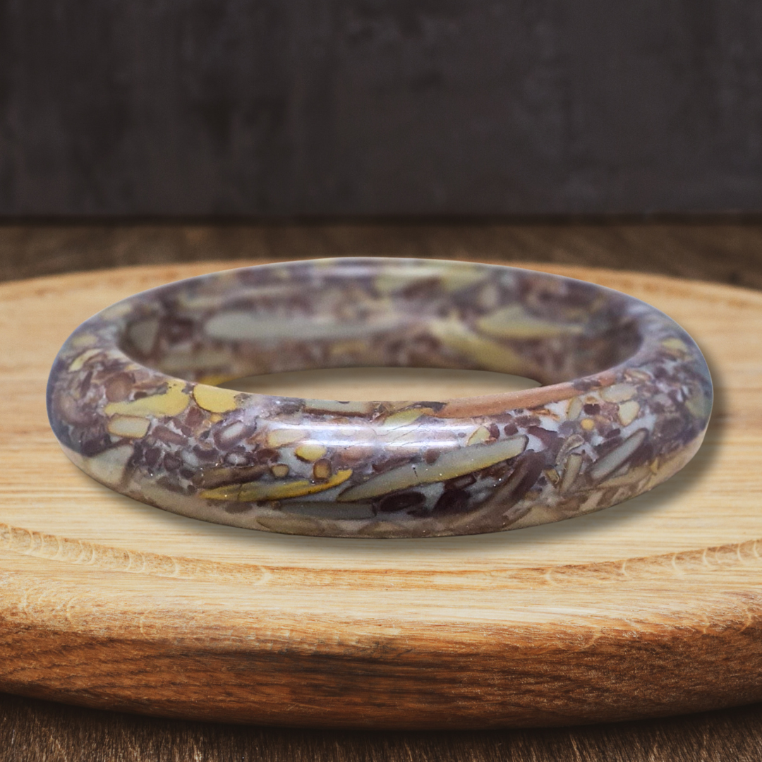 Bracelet jonc en Jaspe Bambou (BR402-2) - ENAE Minéraux