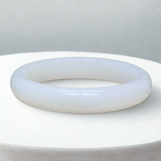 Bracelet jonc en Quartz blanc (BR401)