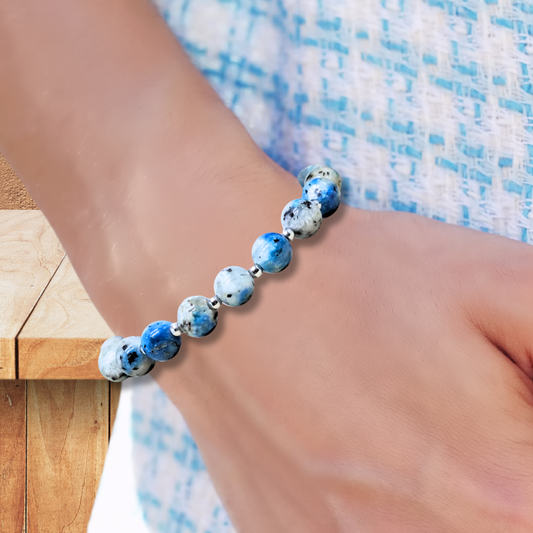 Bracelet en K2 (Azurite et Granite) - ENAE Minéraux