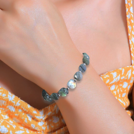 Bracelet en Labradorite perles carrées